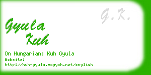 gyula kuh business card